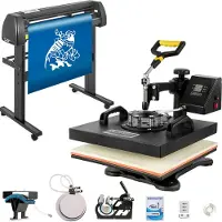 Vevor Machine de Presse Chaude 5 en 1 + Plotter de Découpe Traceur Coupe 720 mm