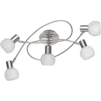 RL LIVE YOUR LIGHT Spot ANTIBES blanc et argenté, 5xE14x28W, verre, dimensions : 23x52x25 cm, IP20, RL