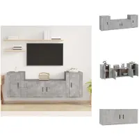 vidaXL Ensemble de meubles TV 3 pièces gris béton Matériau dérivé du bois - Meubles TV