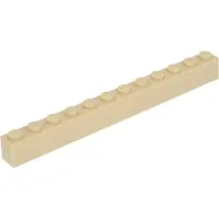 LEGO 50 pièces 6112 Brick 1x12 Part Basic Bricks 50 Beige