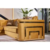 AEA Salon Canapé D’Angle En Forme De L Marron 300x200x80
