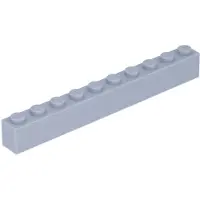 LEGO 50 pièces 6111 Brick 1x10 Part Basic Bricks 50 Clair Gris Bleuâtre