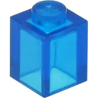 LEGO 25 pièces , pièce c. 3005 en bleu foncé trans (bleu foncé trans)