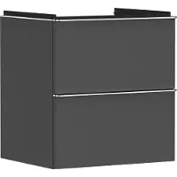 Hansgrohe Meuble sous-vasque Xelu Q, couleur gris diamant mat, dimensions 580/475 mm, avec 2 tiroirs pour vasque, finition de la poignée : chrome