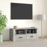 Prolenta Maison Exclusive - Meuble TV gris béton 100x35x40 cm Matériau dérivé du bois