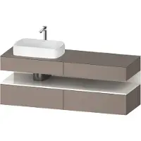 Duravit Collection One Meuble sous-vasque sur console, 2 tiroirs, 2 coulissants, découpe à gauche, 1600x550x600mm, niche blanc ultra-brillant, QA4777022430010