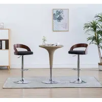 Prolenta Maison Exclusive - Lot de 2 tabourets de bar en tissu gris foncé et bois courbé