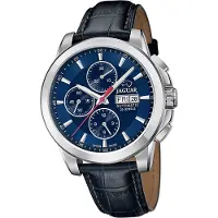 Jaguar en cuir pour hommes Montre chronographe élégant de luxe bleu Le Chronographe D2UJ975/6