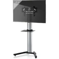 VCM my media TV-Ständer Stadino Maxi silber, schwarz, schwarzglas