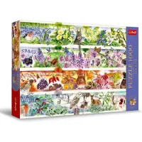 Trefl Premium Plus Quality - Puzzle Tea Time : Les Quatre Saisons - 1000 Pièces, Série d'images Peintes Nostalgiques, pour Les Adultes et Les Enfants de Plus de 14 Ans