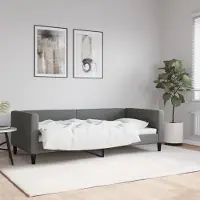 Prolenta Lit de jour exclusif, couleur gris foncé, 90x190 cm, revêtement en tissu