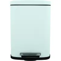 Spirella poubelle à cosmétique 12 litres en inox avec abaissement automatique et seau intérieur "Akira" Poubelle de salle de bains Softclose Poubelle blanche mate