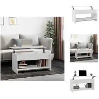 vidaXL Table basse blanche 102x50x52,5 cm Bois composite - Tables basses