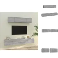 vidaXL Ensemble de 4 meubles TV Gris Sonoma Bois composite - Meubles TV