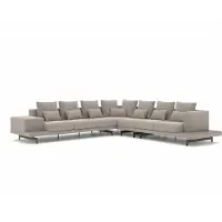 AEA Grau Designer Sofa Couch Polster Textil Ecksofa Polstermöbel Wohnzimmer
