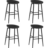 Prolenta Maison Exclusive - Lot de 4 tabourets de bar, noir