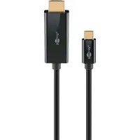 Goobay 75696 Câble USB-C vers HDMI 4K @ 60 Hz, 1 m, noir, 1 m - USB-C mâle > HDMI mâle (type A)