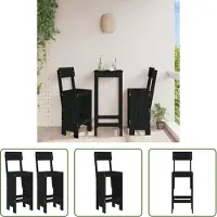 The Living Store Tabouret de bar 2 pcs. noir 40x48,5x115,5cm pin massif