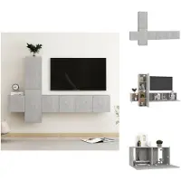 vidaXL Ensemble de 5 meubles TV en bois gris béton - Meubles TV