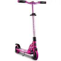 Globber SIX DEGREES Aluminium Scooter Junior avec mécanisme de pliage et béquille, 145 mm, hauteur réglable, GS-approuvé, rose