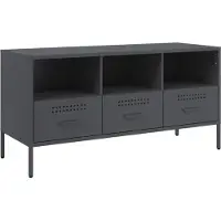 Sonstiges Meuble TV anthracite 100,5x39x50,5 cm acier
