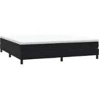 vidaXL Lit boxspring sans matelas noir 200x220 cm velours