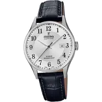 Festina cuir hommes montre F20007/1 montre-bracelet noir Swiss Made D2UF20007/1