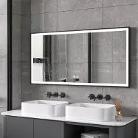 Quality Heating Miroir de salle de bain - noir - 30 Watt, 120x60 cm