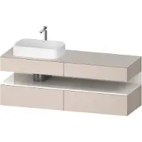 Duravit Collection One Meuble sous-vasque sur console, 2 tiroirs, 2 coulissants, découpe à gauche, 1600x550x600mm, niche blanc ultra-brillant, QA4777022910000
