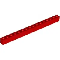 LEGO 10 pièces 2465 brique 1x16 partie briques de base 10 rouge