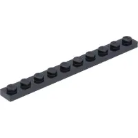 LEGO 1x10 plaques 4477 - 100 pièces noir