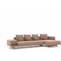 AEA Luxus Beige Ecksofa L-Form Polstermöbel Wohnzimmer Designer Einrichtung