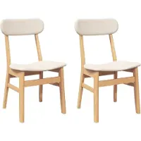 vidaXL Chaises de salle à manger avec coussins 2 pcs. Bois massif d'hévéa