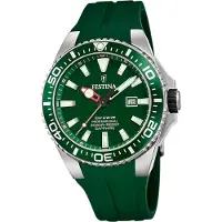 Festina Montre pour homme , style décontracté, bracelet en silicone vert, référence D2UF20664/2