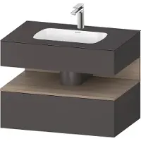 Duravit Collection One lavabo à encastrer avec meuble sous-vasque en console, 800x550x600mm, niche en chêne terra, QA4785035490000