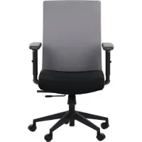 Stema Chaise de bureau ergonomique pivotante RIVERTON F/L, accoudoirs réglables, assise coulissante (avant-arrière), noir/gris