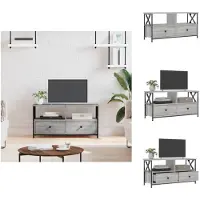 vidaXL Armoire TV Gris Sonoma 90x33x45 cm Bois composite & fer - Meubles TV