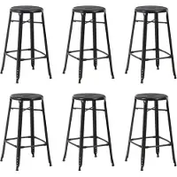 Syfax Tabourets de bar lot de 6 noir acier