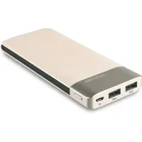 RealPower 282243 Powerbank PB-8000 Fashion Champagner (lederoptik)