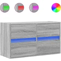 vidaXL Armoire TV murale avec éclairage LED Gris Sonoma 80x31x45 cm