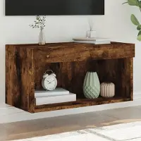 Prolenta Maison Exclusive - Meuble TV avec éclairage LED Chêne fumé 60x30x30 cm