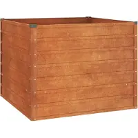 Syfax Jardinière surélevée en acier corten, pour jardin, balcon, patio, résistante aux intempéries, 100x100x77 cm, sans fond, couleur rouillée