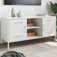 Prolenta Maison Exclusive - Meuble TV blanc 100,5x39x50,5 cm Acier