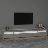 Prolenta Maison Exclusive - Meuble TV avec lumières LED Gris béton 270x35x40 cm