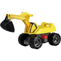 Lena Giga Trucks Bagger, jaune et noir, véhicule de chantier, 3+ ans, charge maximale 25 kg