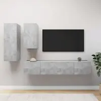 Prolenta Maison Exclusive - Ensemble de meubles TV 4 pcs Gris béton Bois d'ingénierie