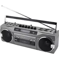 Soundmaster SRR80TI Radio cassette portable rétro avec DAB+, microphone, Bluetooth, lecture USB et SD