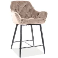 Signal Petite chaise de bar LUSINE - beige / noir