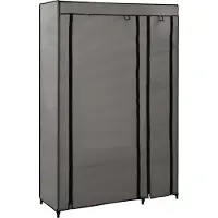 Syfax Garde-robe pliable Gris 110x45x175 cm Tissu