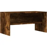 Syfax Meuble TV chêne fumé 80x40x40 cm bois d'ingénierie